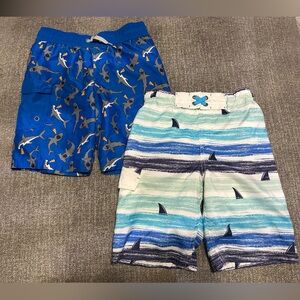 Lot Of 2 Boys Swim Trunks 
Size 8-10 Shark Print
